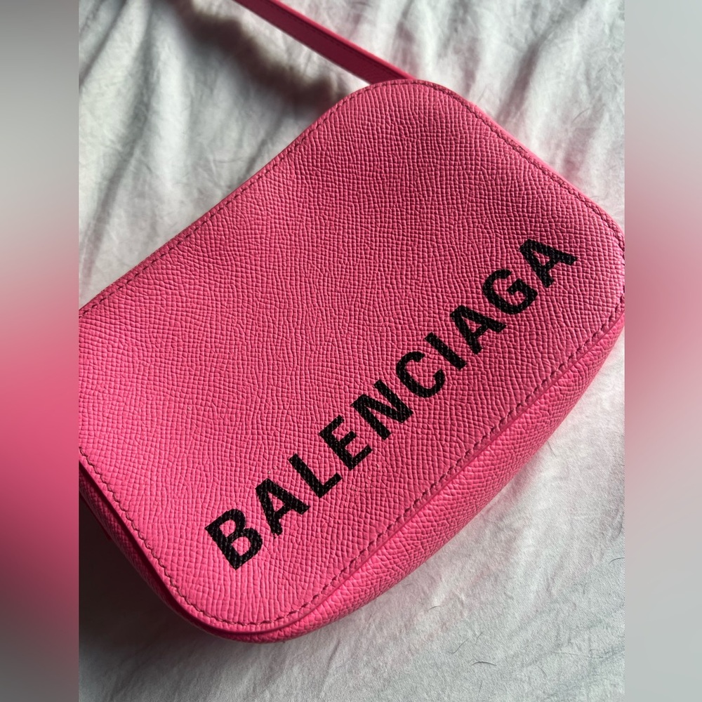 pink balenciaga crossbody camera bag purse